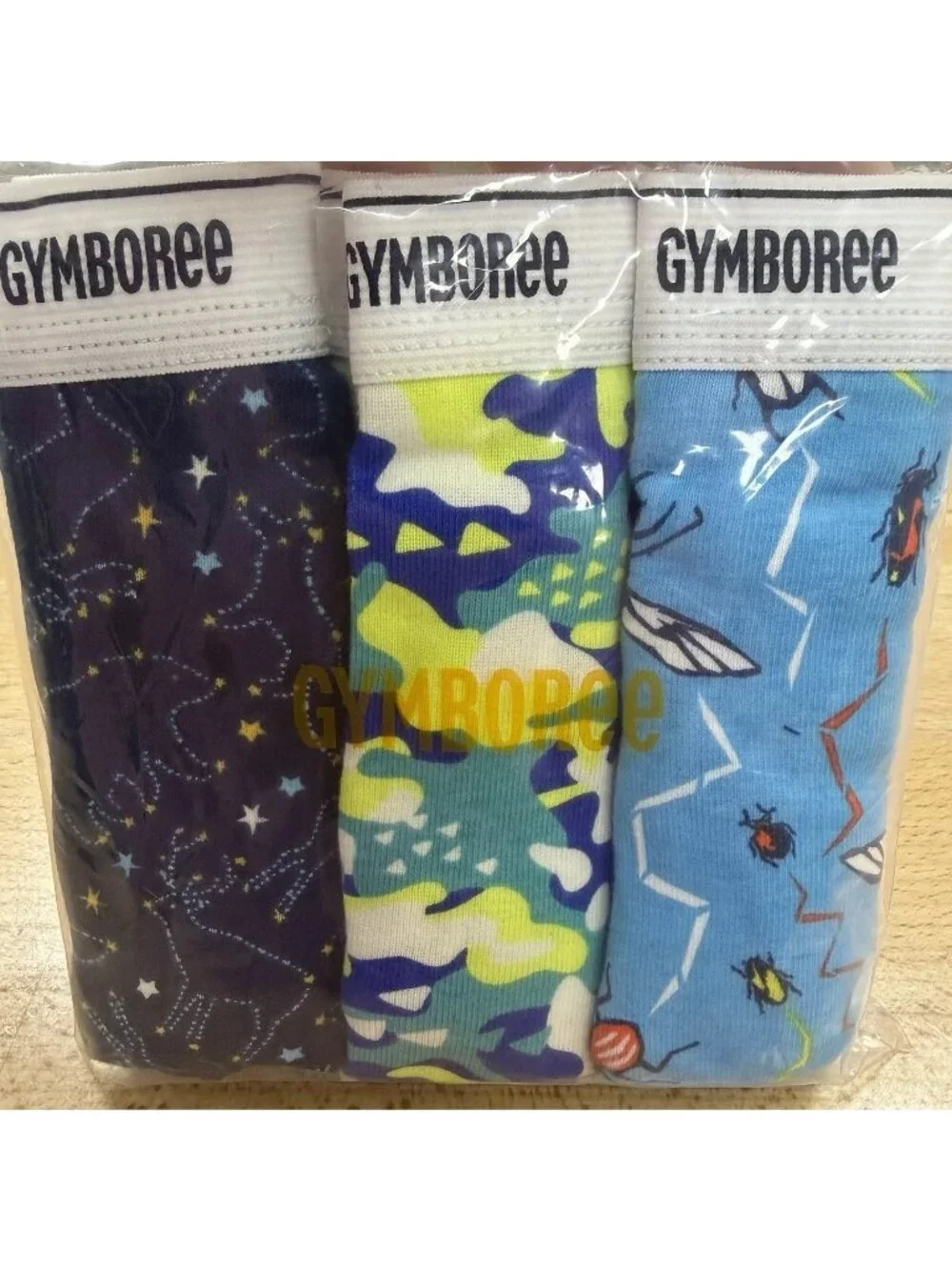 Gymboree Boy's Briefs Underwear 3-Pack size 5-6 100% Cotton Bugs/Constellations